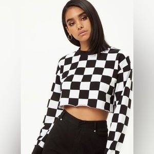 Forever 21 checkerboard crop top